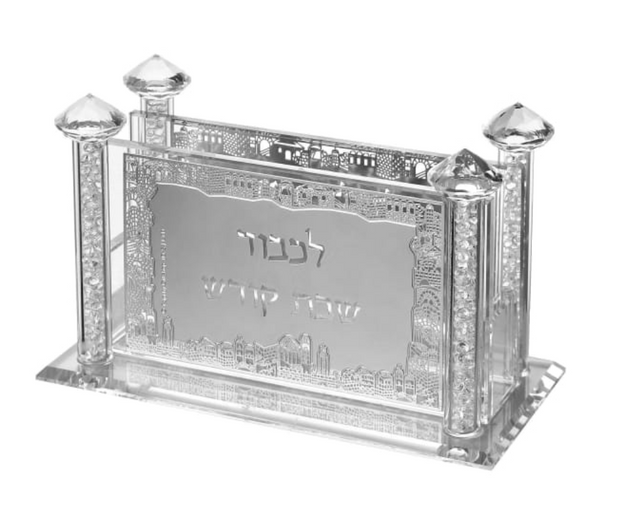 Crystal Match Box With Silver Praying 5.14x2.58x3.14"