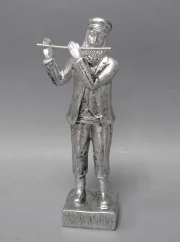 Fiddler Polyresin Silver   7"