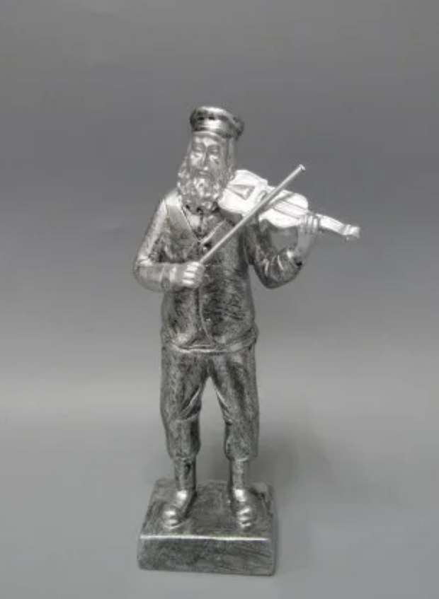 Fiddler Polyresin Silver   7"