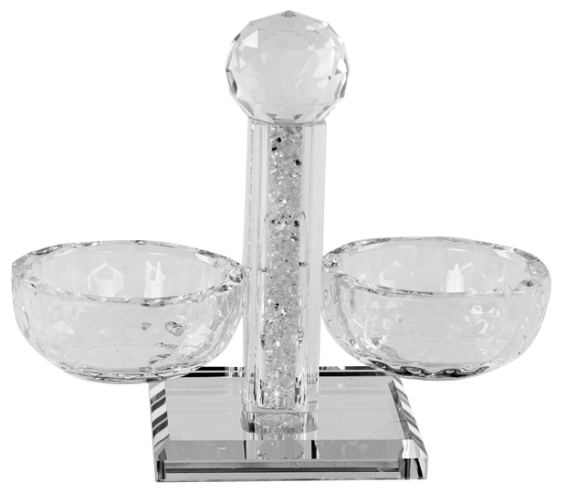 Crystal Salt Holder 4."H X 5.5"W