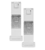 Pair of bronze-colored metal clips on a white background 