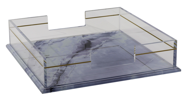 Acrylic Flat Napkin Holder - Marble Design