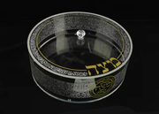 Acrylic Round Matza Box With Cover - Royal Design