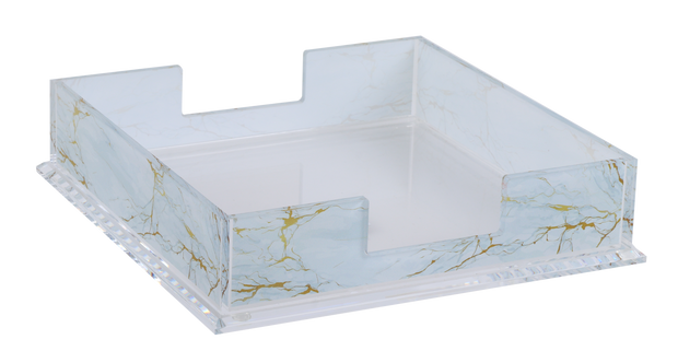 Flat Acrylic Napkin Holder with Marble Design