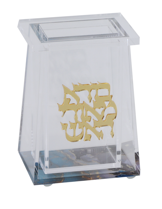 Acrylic Havdalah Holder with Marble Design on bottom