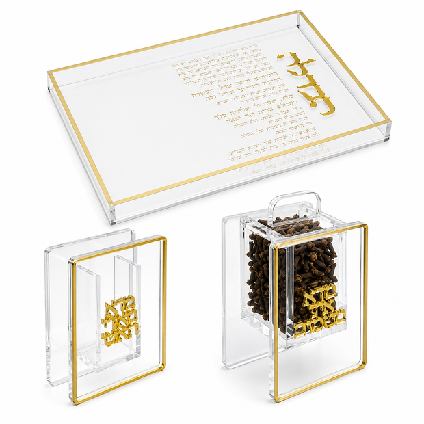 Pearl Havdalah Set | Elegant Acrylic Judaica – Schonfeld Collection