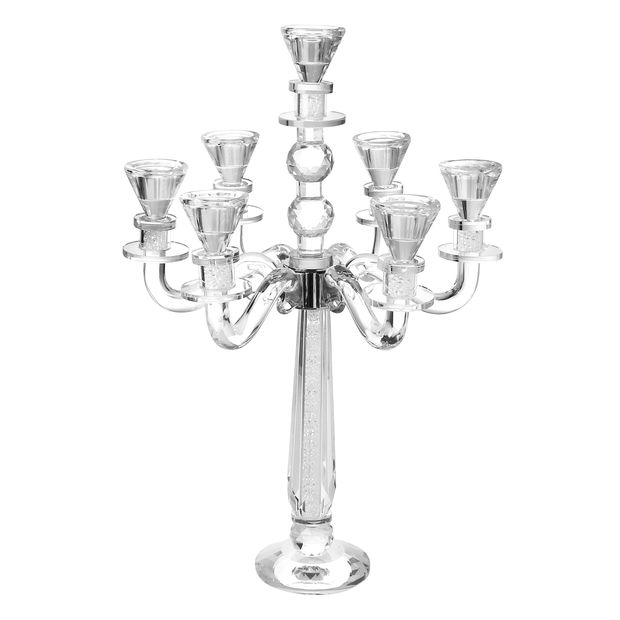 Crystal Candelabra Broken Glass 7 Branch 20"H