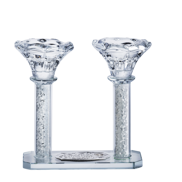 Crystal Candle Holder set of 2 Attached With Bracha