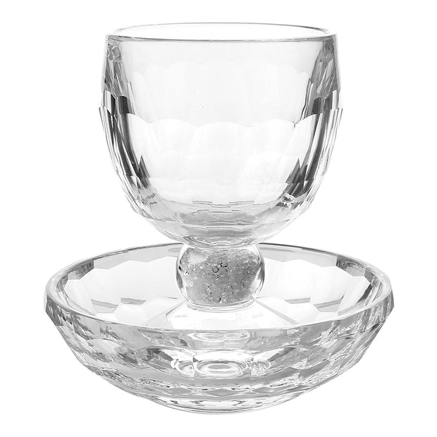 Kiddush Cup With Leg Broken Glass 4.5"`