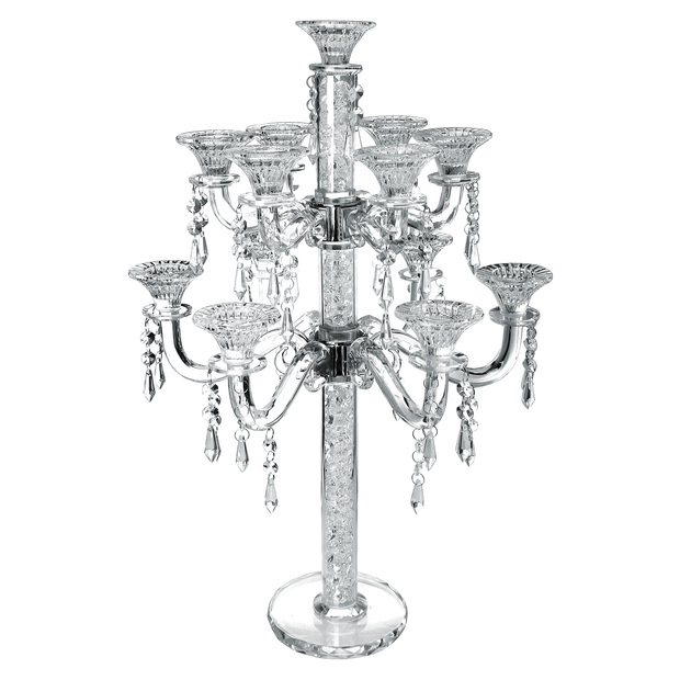 Crystal Candelabra Broken Glass 13 Branch 25"H