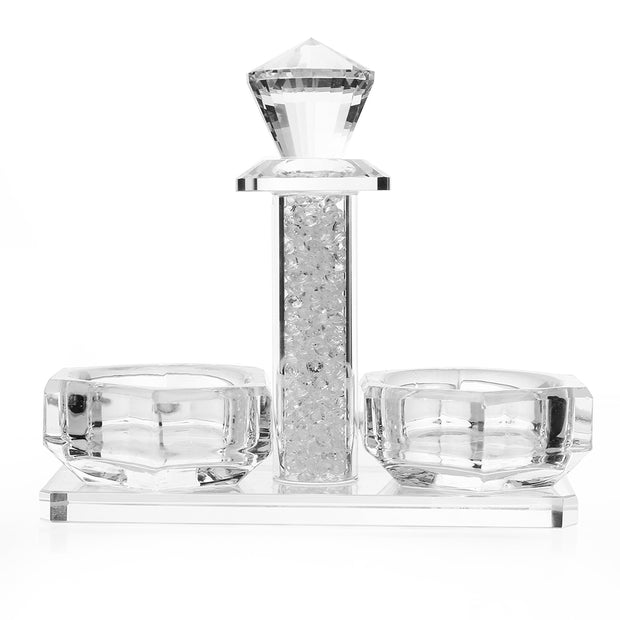 Crystal Salt Holder with Broken Glass 5.14x2.12x4.34