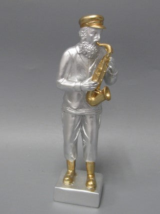 Fiddler Polyresin Silver & Gold Trumpet 7"Fi