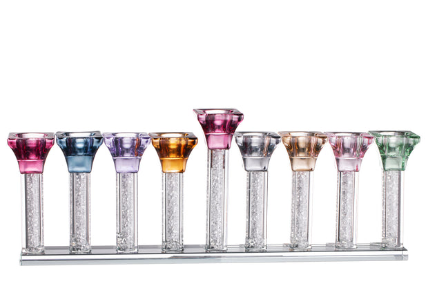 Crystal Menorah Strip Rainbow Colors 14WX5.5H