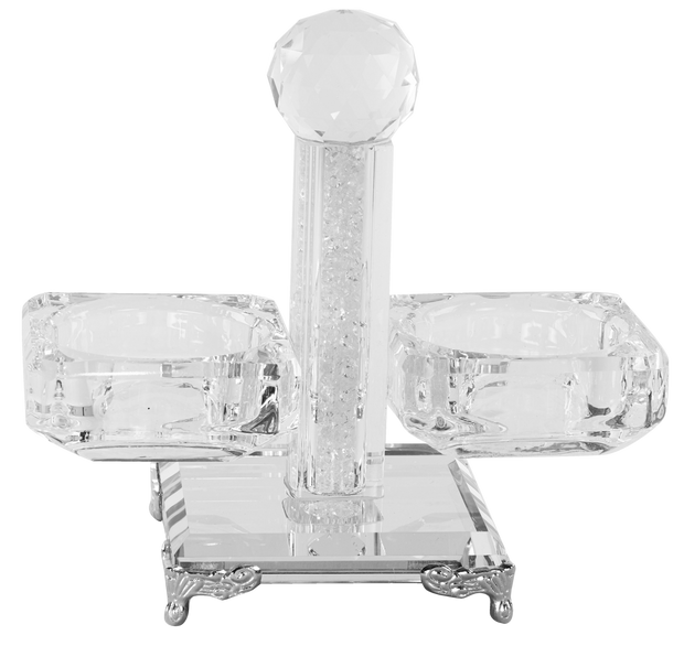 Crystal Salt Holder 4.25"H X 5.25"W