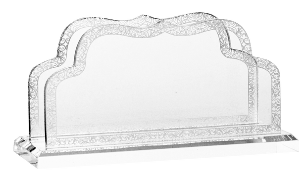 Acrylic Napkin Holder - Carved Royal Design