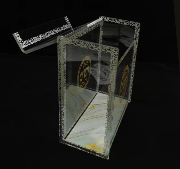 Acrylic Square Matza Box - Royal Design