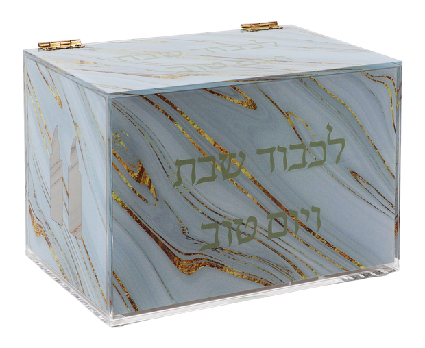 Acrylic Box For Candle Box - Marble Design 15x13x5"