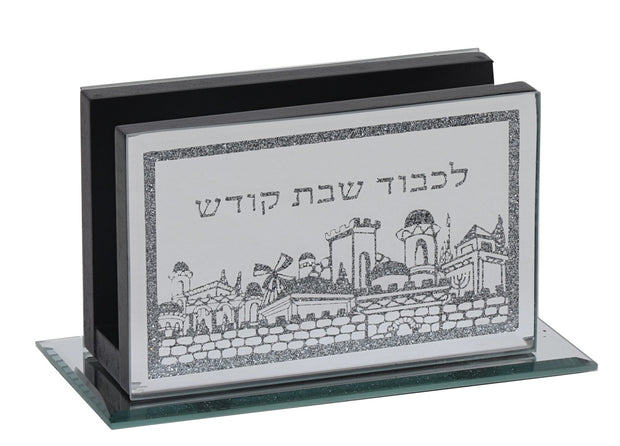 Napkin Holder / Matchbox Holder Mirror Base Jerusalem 4.5x3"