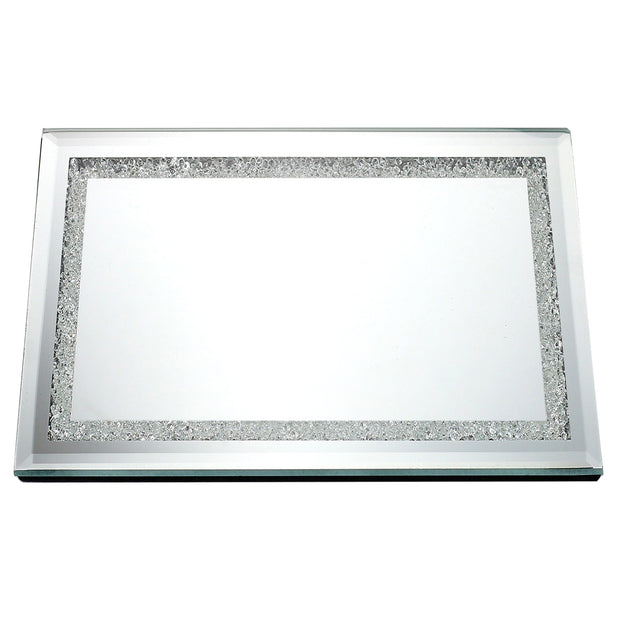 Mirror Tray With Diamonds 20x16"