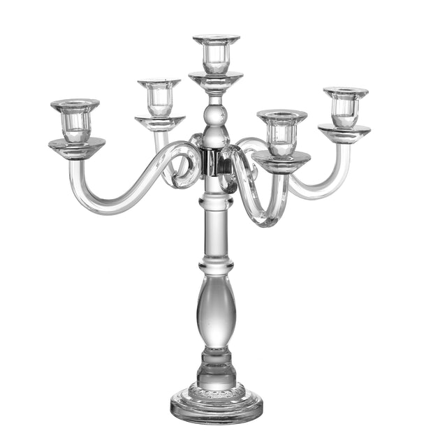 Crystal Candelabra 5 Branch with Black Rim 19"