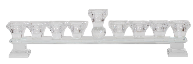 4x14.5 Crystal Menorah with Clear Cups