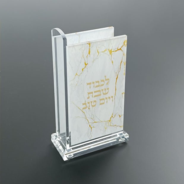 Acrylic Match Box with Gold Marble Design  4.75"x2.75"