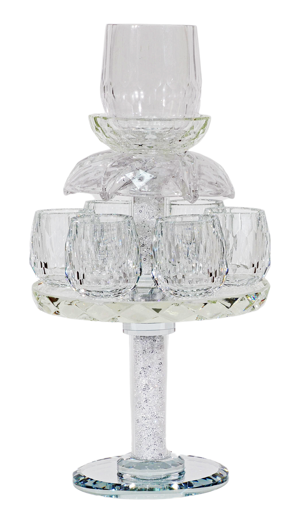 Crystal 6 Cups Fountain 9"H - Clear Filling