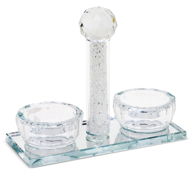 Crystal Salt Holder - White Filling 5.5"