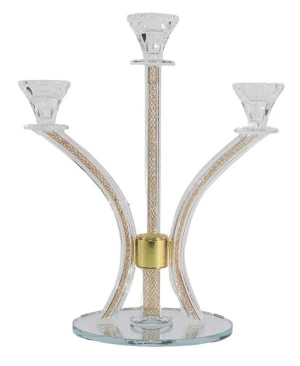 Crystal Candelabra Gold Filling - 3 Branch