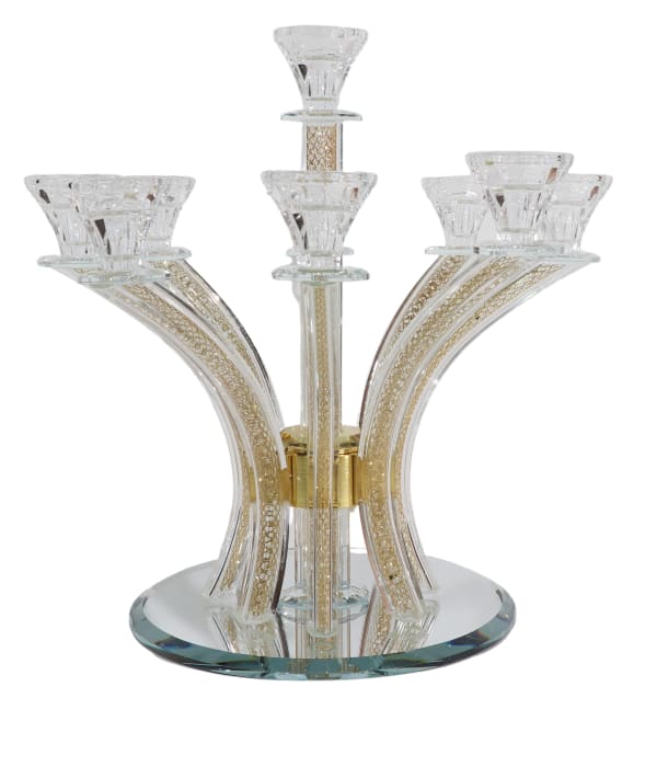 Crystal Candelabra Gold Filling - 9 Branch