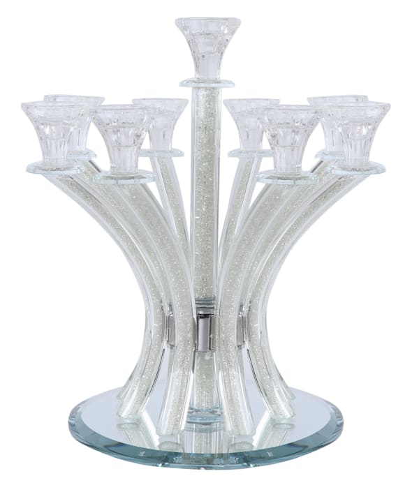 Crystal Candelabra Clear Crystal Filing 9 Branch 14"H