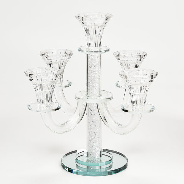 Crystal Candelabra 5 branch White Filling