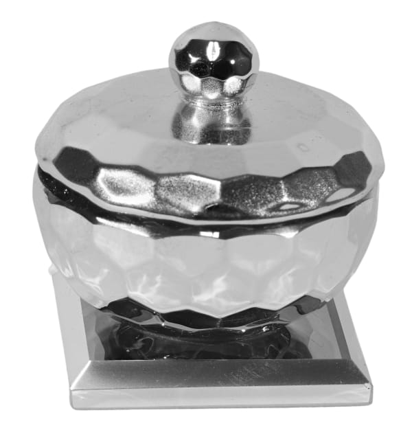 Silver Crystal Dish with Lid - 2"x2"