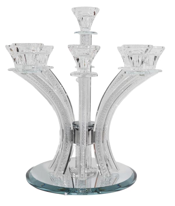 Crystal Candelabra Silver Filling - 9 Branch