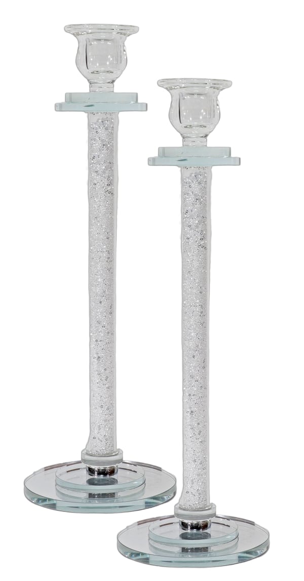 Crystal Candlesticks 15" - Clear Filling