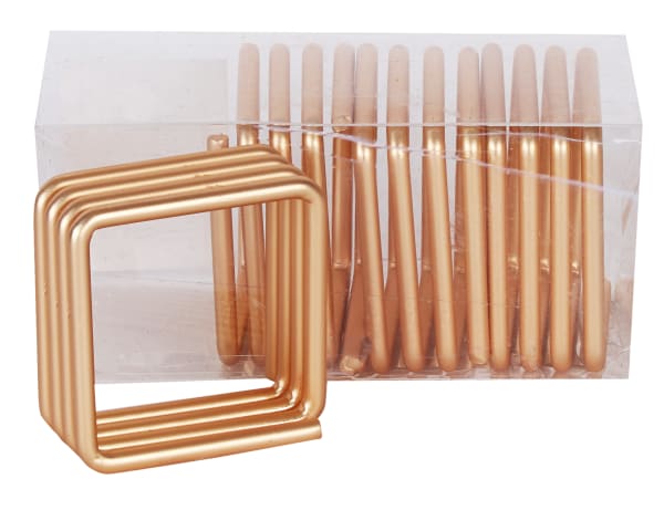 Gold Squared Napkin Ring set of 4/pvc box,