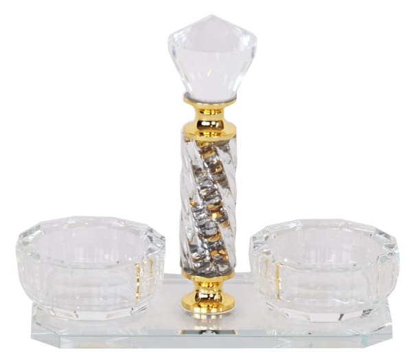 Crystal Salt & Pepper Holder Gold Decoration