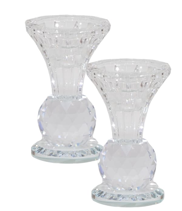 Crystal Candlesticks 4"H